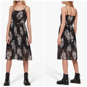 All Saints Dillon Feather Dress Black